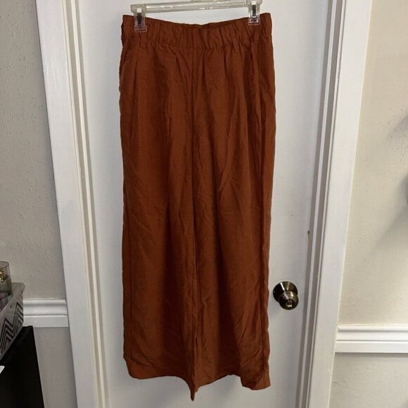 Free People Orange Nothing To Say Wide Leg Boho Comfy Pull On Trousers Size XS - Picture 2 of 11